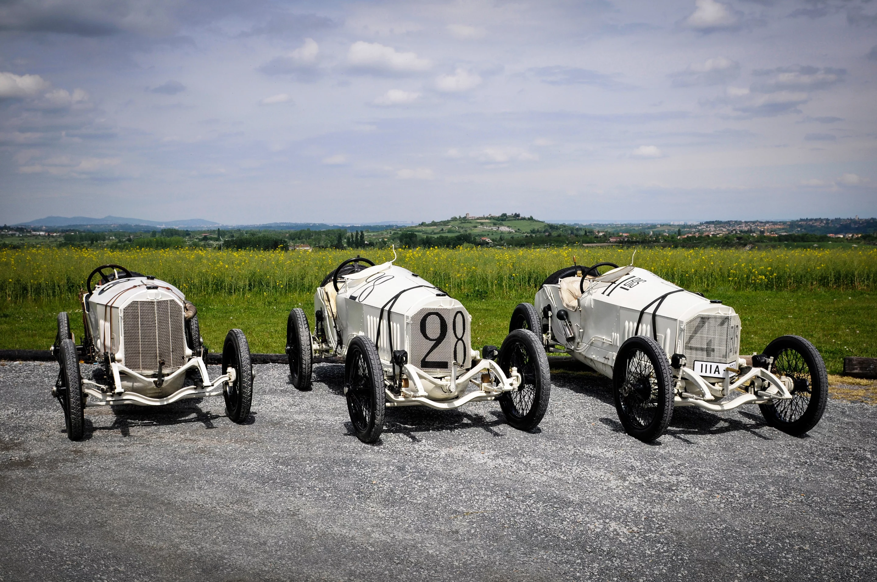 The three surviving 1914 Grand Prix racers
