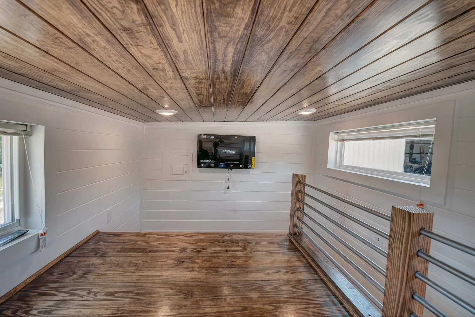 Two-tiered loft inside the Journey tiny home