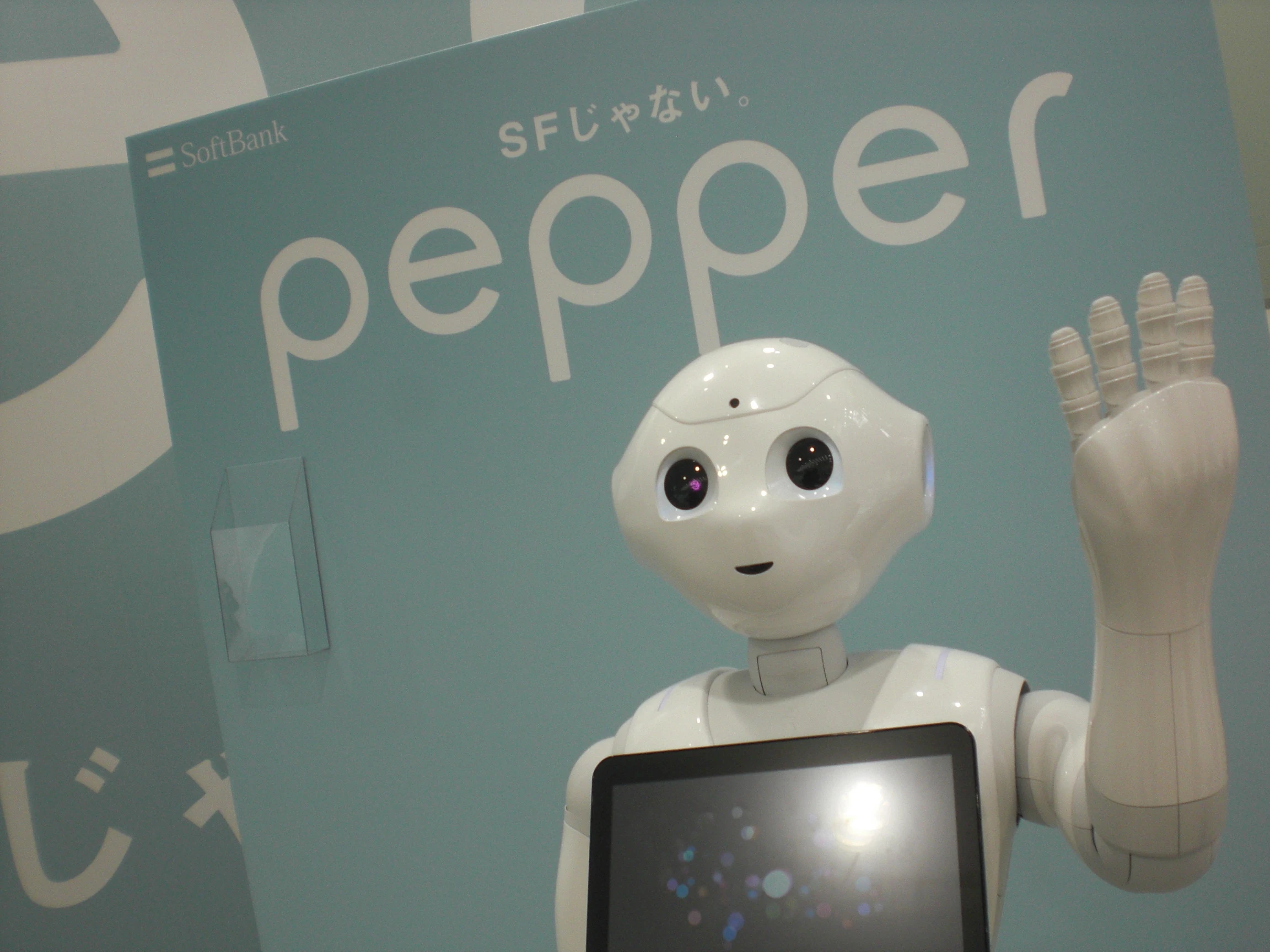 Pepper, the younger but taller brother of NAO, will follow in NAO`s footsteps and work for another bank from the middle of 2015 (Photo: Stephen Clemenger/Gizmag.com)