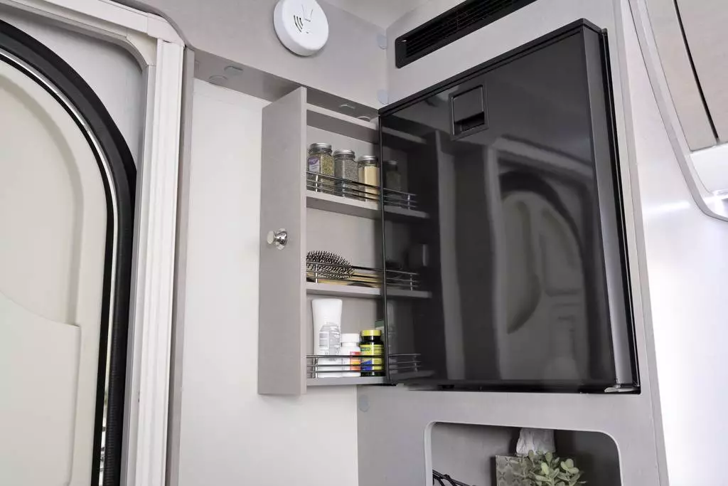 Fridge and slide-out pantry