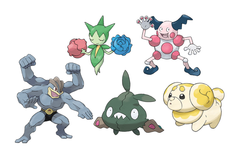A variety of Pokemon that might have... unique smells