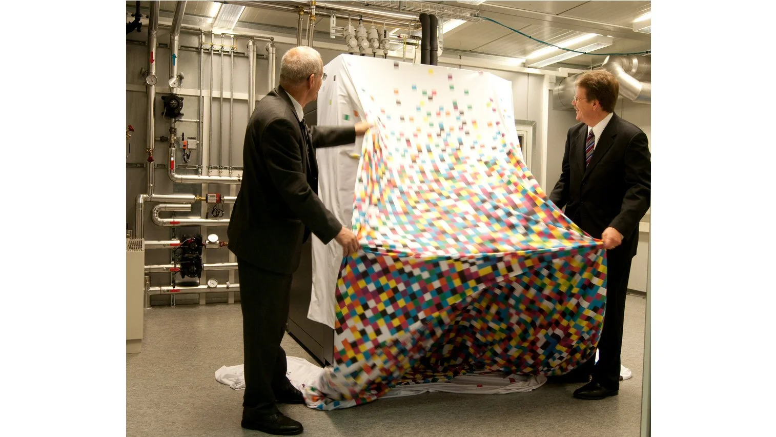 Prof. Ralph Eichler, President, ETH Zurich and Dr. John Kelly, Senior Vice President IBM Research, unveil for the first time, Aquasar, a first-of-a-kind, warm-water cooled supercomputer
