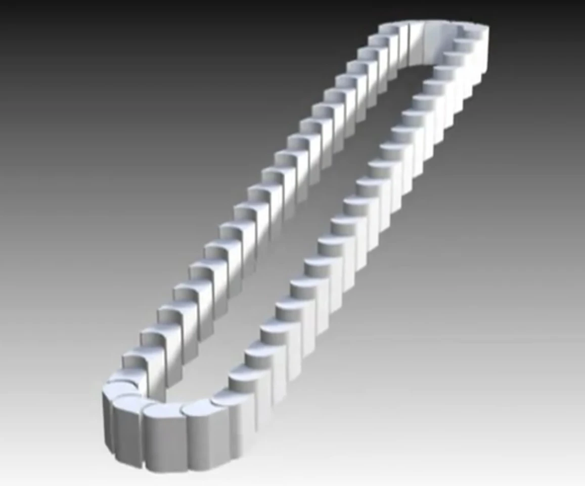 The Levytator allows curved modules to be placed in a continuous loop