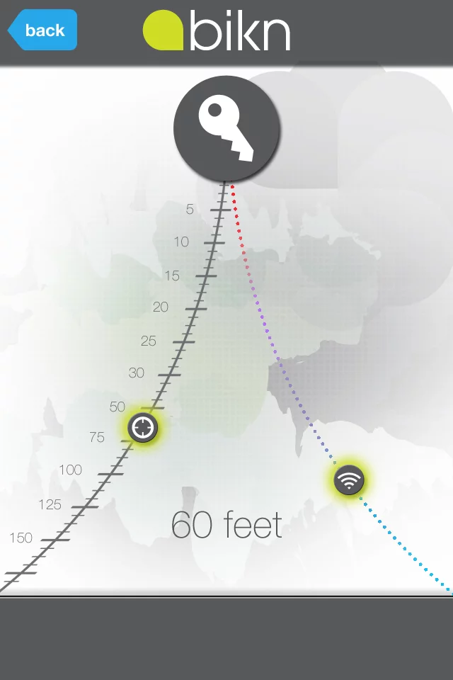 BiKN's Find mode helps users relocate items using a visual display and audio tone on the app