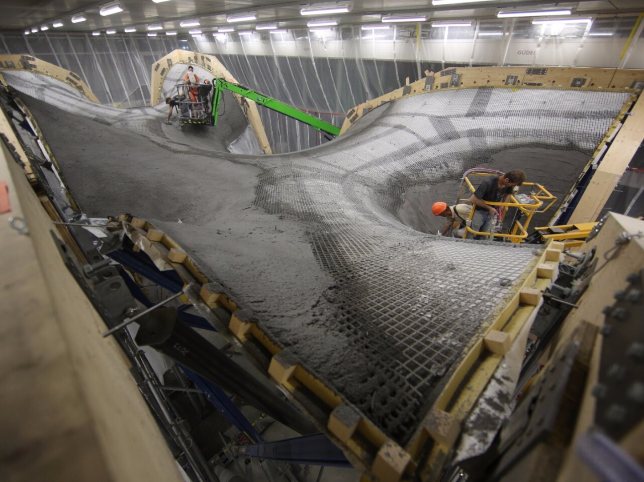 Algorithms designed the shape of the roof, to ensure that the load was evenly distributed across all of the steel cables