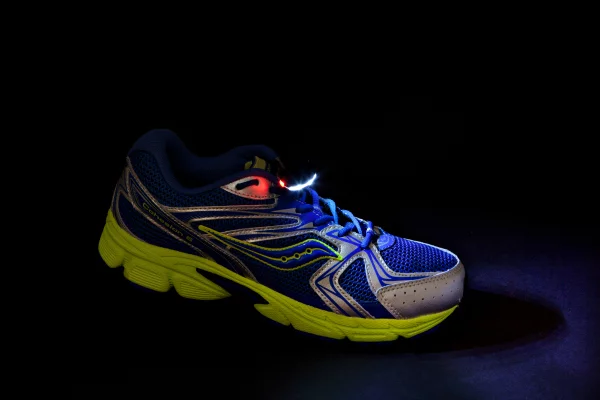 The Night Runner Shoe Lights provide up to 30 meters of visibility and 270-degree coverage