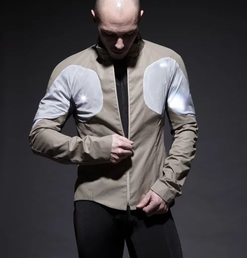 A particularly nice touch is a smartphone call alert system, which we gather employs a simple light sensor in the jacket's inner pocket wired to the jackets outer LEDs