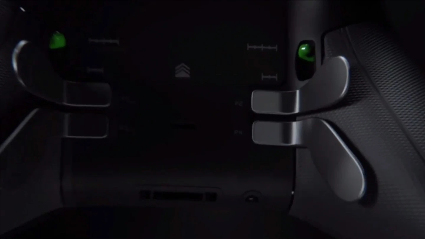 The Elite controller features a set of four rearrangeable paddle controls that sit under the body of the controller, hair-trigger locks and improved thumbstick sensitivity