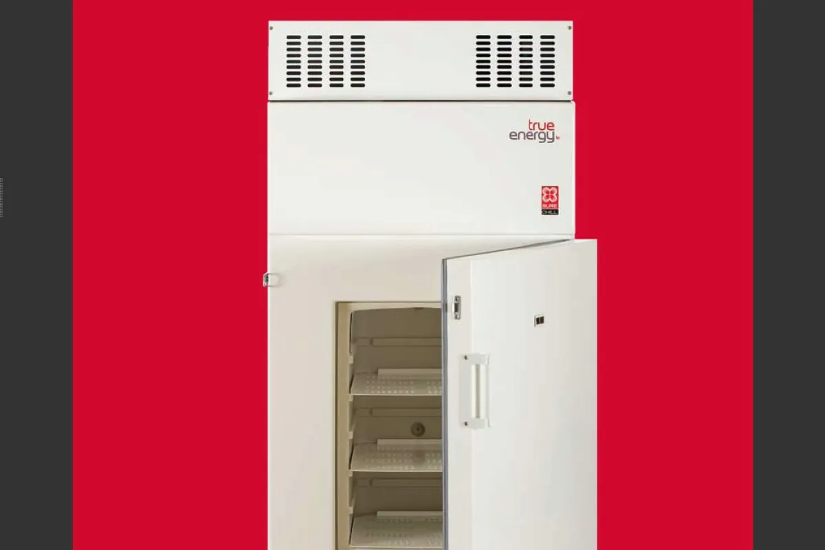 The True Energy Vaccine Refrigerator can keep its contents cold for ten days without power