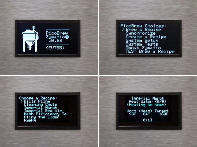 Selecting recipes on the PicoBrew Zymatic