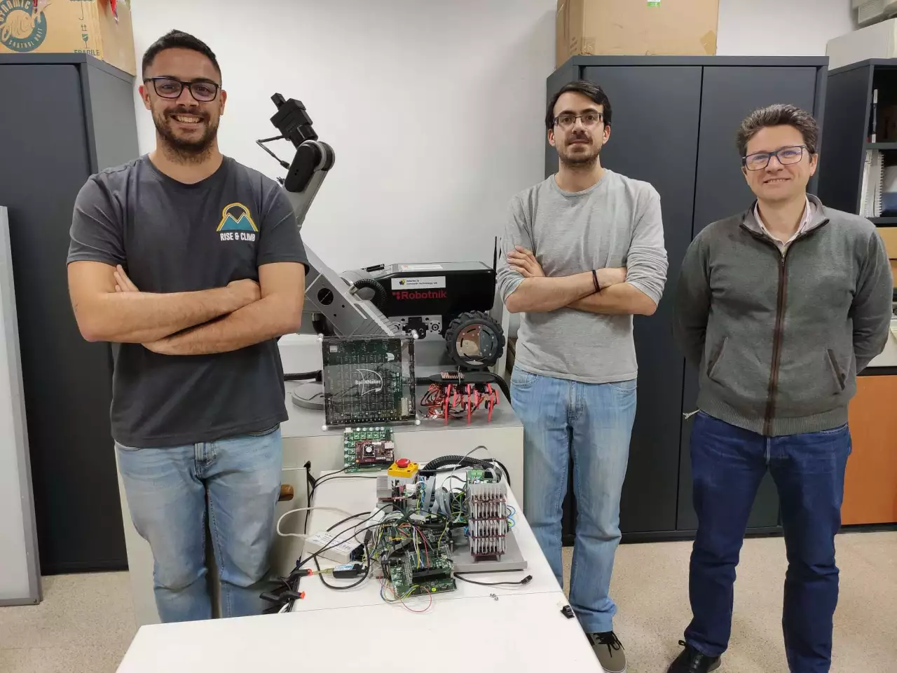 From right to left, team members Juan Pedro Domínguez, Alejandro Linares and Daniel Gutiérrez
