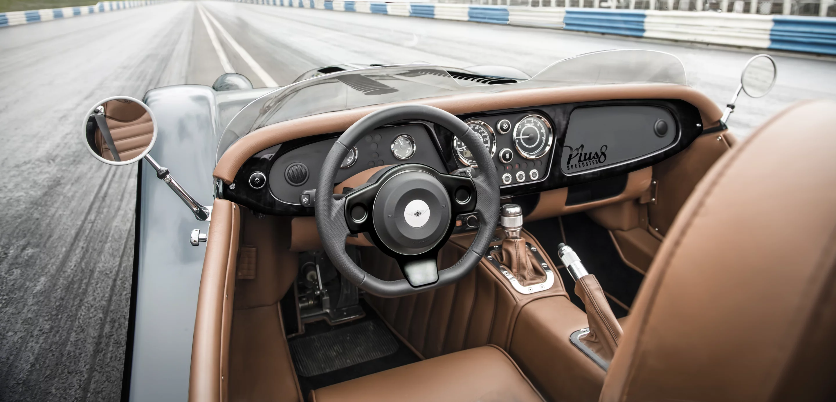 The Morgan Plus 8 Speedster's cockpit