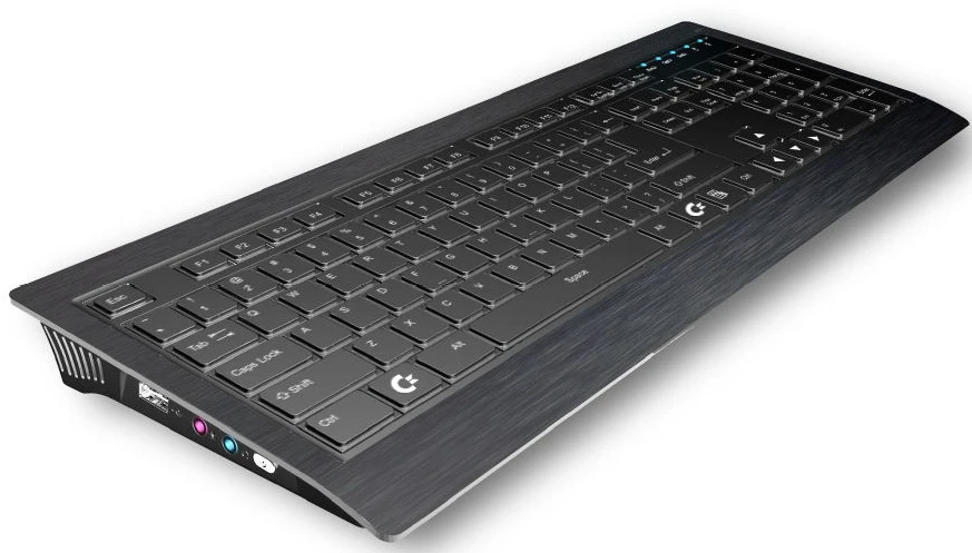 Commodore USA has also upgraded its sleek black VIC-Slim keyboard-PC with the same processor found in the VIC mini (Photo: Commodore USA)