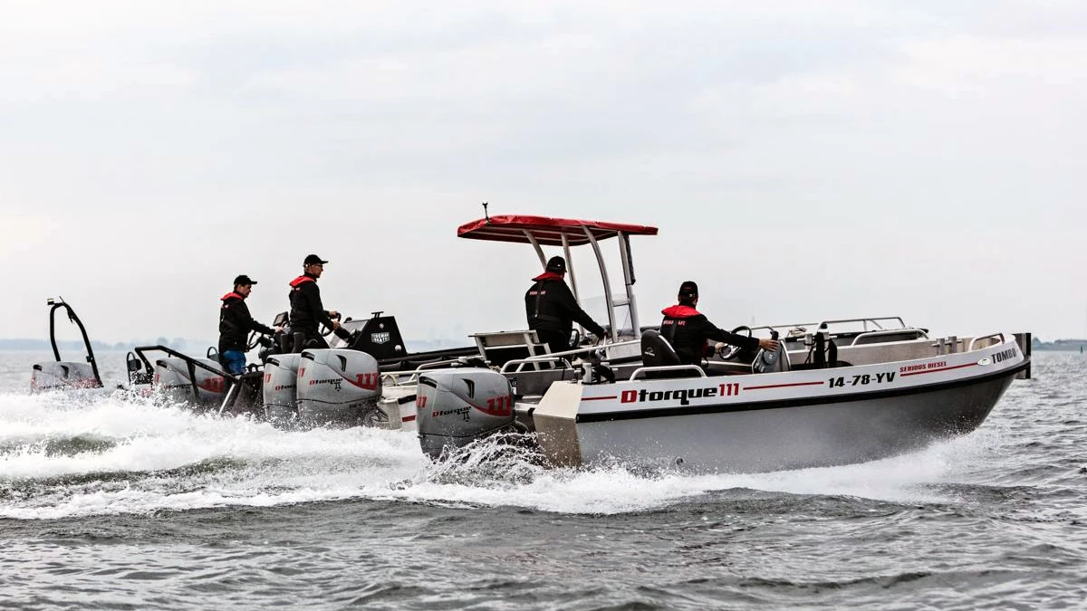 Imagery from the Yanmar Dtorque 111 turbo-diesel 50hp outboard press launch