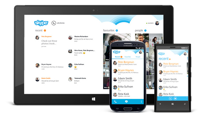 Skype provides instant messaging, video chat and news feed functionality for users