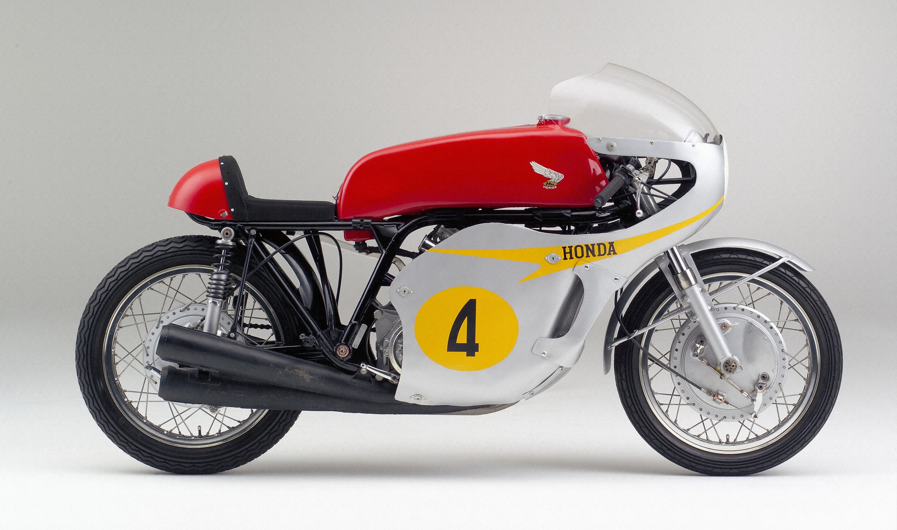 Honda's 1967 RC181 DOHC 500cc Four-cylinder racing bike as ridden by Mike Hailwood, set the TT lap record in 1967