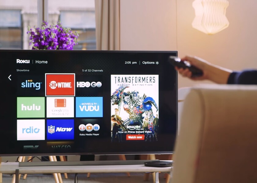 Choosing channels on a Roku