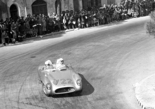Road safety was to become a priority just a few months after this race when the car from which the SLR was derived was forced off the track at Le Mans during the 24 hour race, killing 80 spectators and forever changing motor racing.
