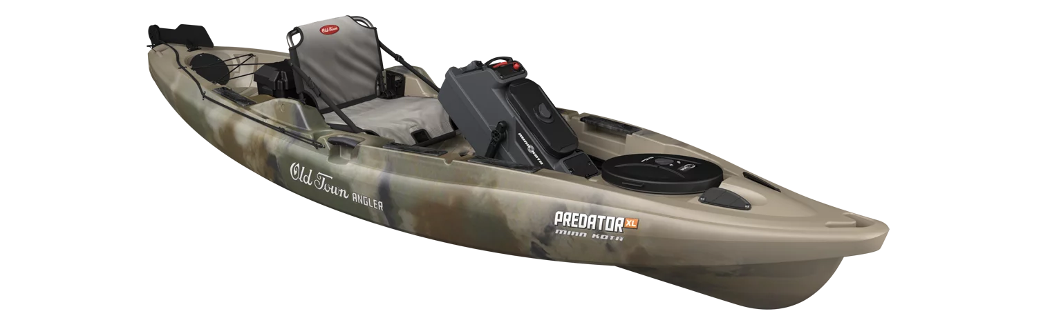 Old Town's Quick-Kick Stand lets the driver easily drop the motor into the water and pull it out