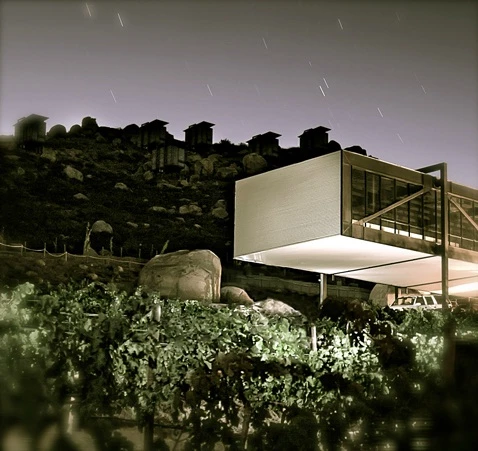 Adjoining winery at Hotel Endemico