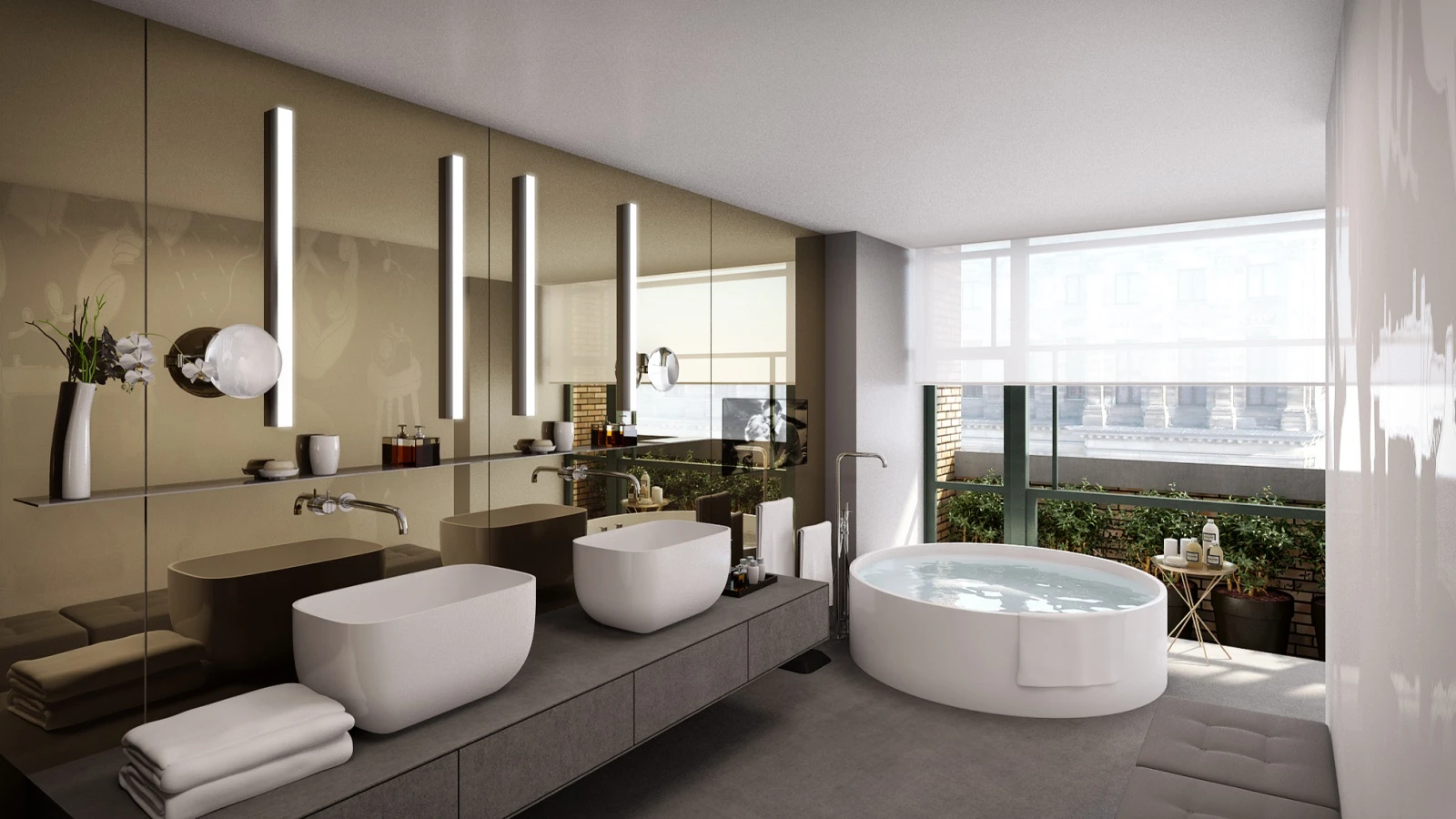 An Extreme Wow Suite bathroom at W Amsterdam