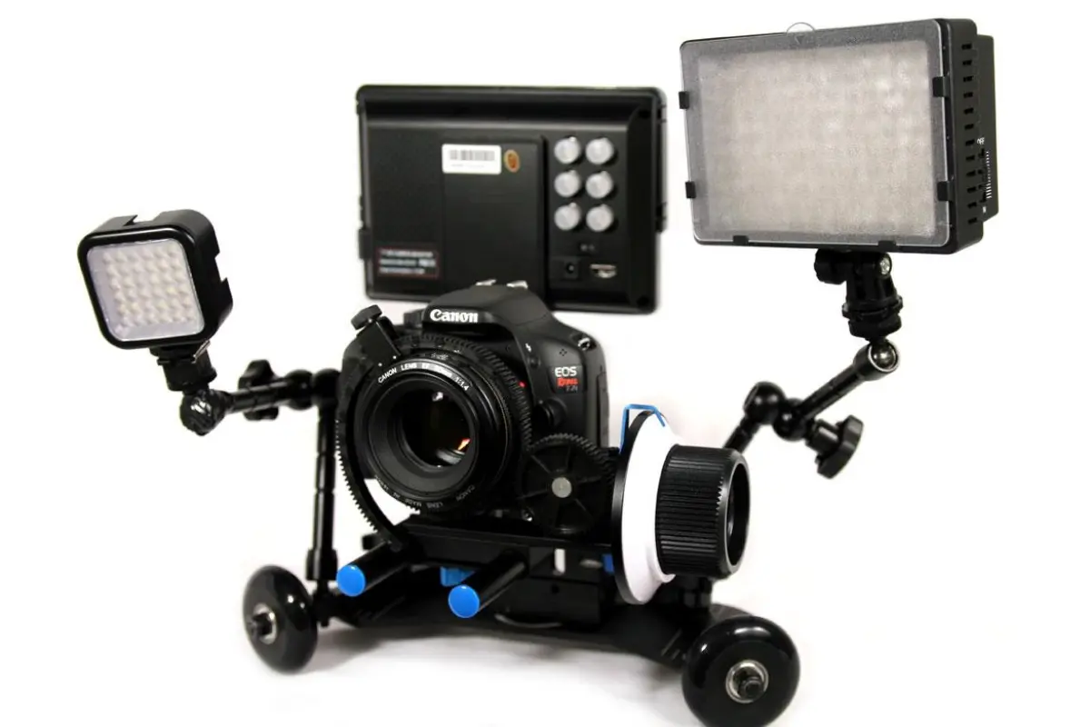 Two holes on each axle can also be fitted with different attachments, such as friction arms to hold lights, monitors, a Glif iPhone mount, or other accessories