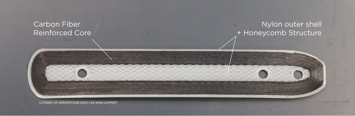 Carbon fiber wing part produced with the Mark One