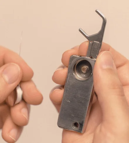 You can load months of line into the spool and thread it easily without having to carry a separate supply.