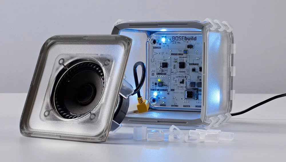 Children can build their own Bluetooth speaker with the Bosebuild Speaker Cube, and then annoy you by listening to the same song over and over