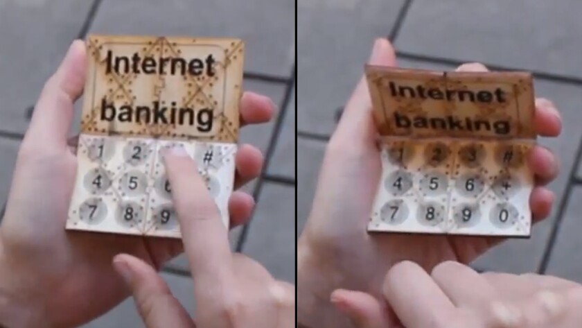 Self-actuated shape-changing devices could bend themselves to hide private user information from passers by