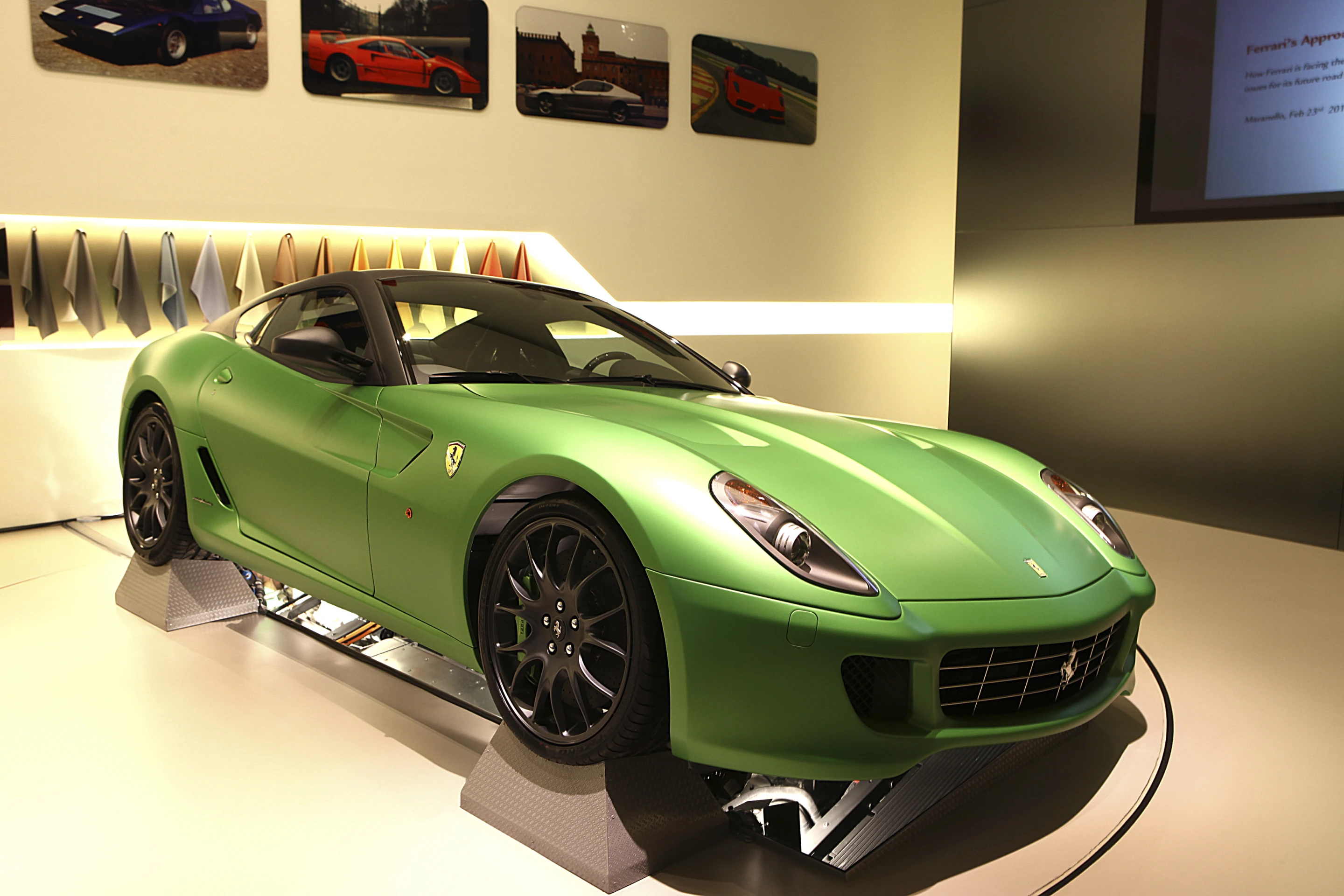 The Ferrari hybrid concept 599 HY-KERS on display at the Geneva Motor Show