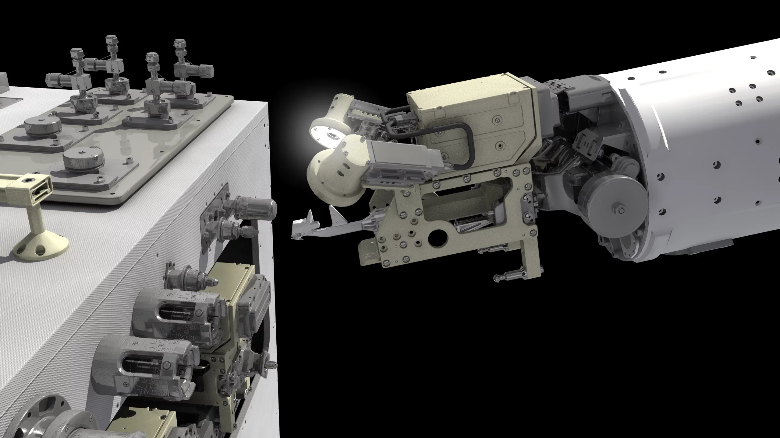 Artist's concept of camera and lights on Dextre's manipulator (Image: NASA)