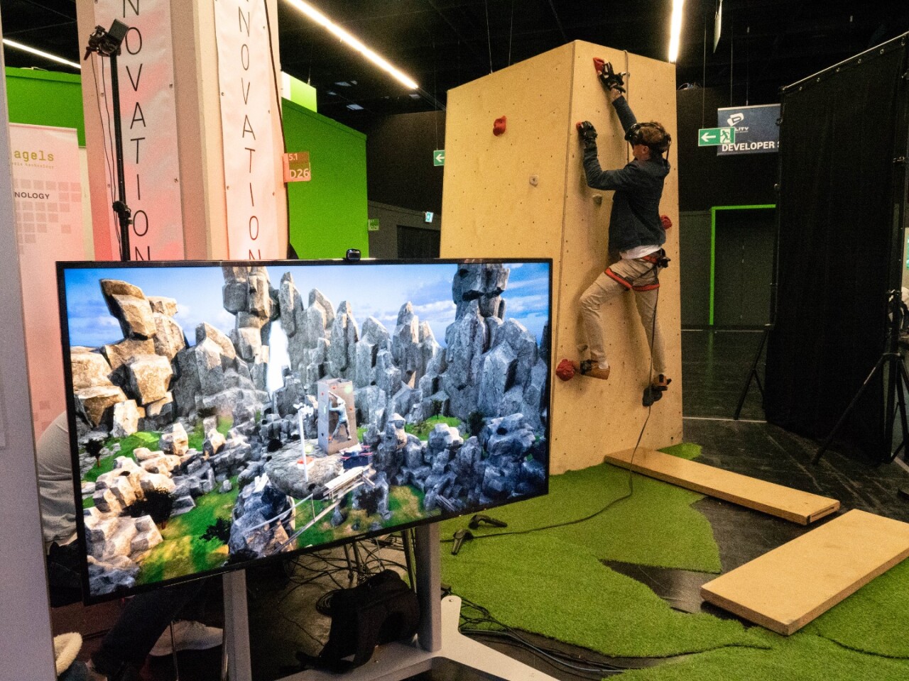 A separate screen lets spectators have a drone's eye view - which they can control