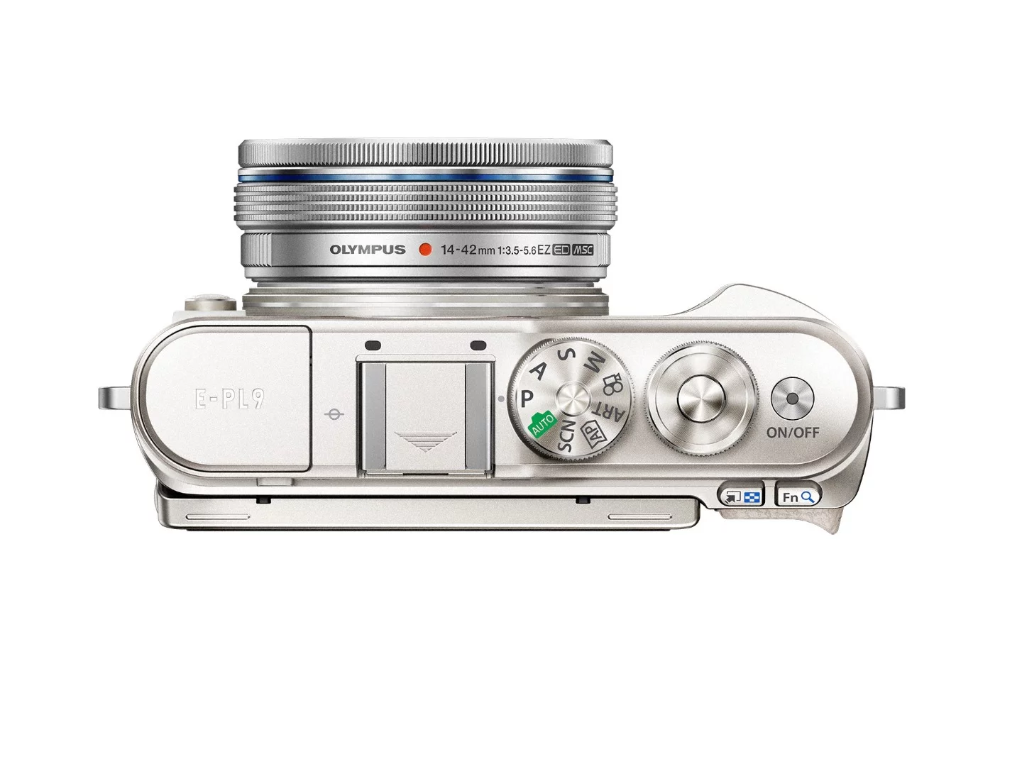 New to the Olympus PEN E-PL9 is a built-in pop-up flash module