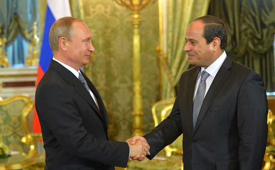 Egypt's president Abdel Fattah el-Sisi meeting with Vladimir Putin in 2015