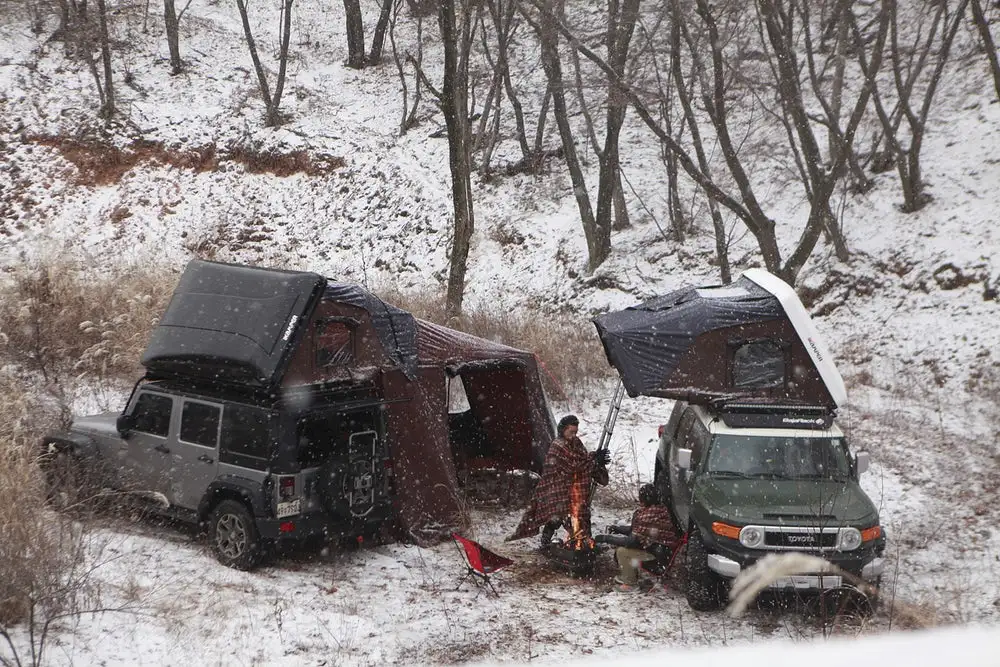 We're sure they're glad not to have to camp right atop the freezing, snowy ground. iKamper also offers an inner insulation tent for added warmth in cold weather