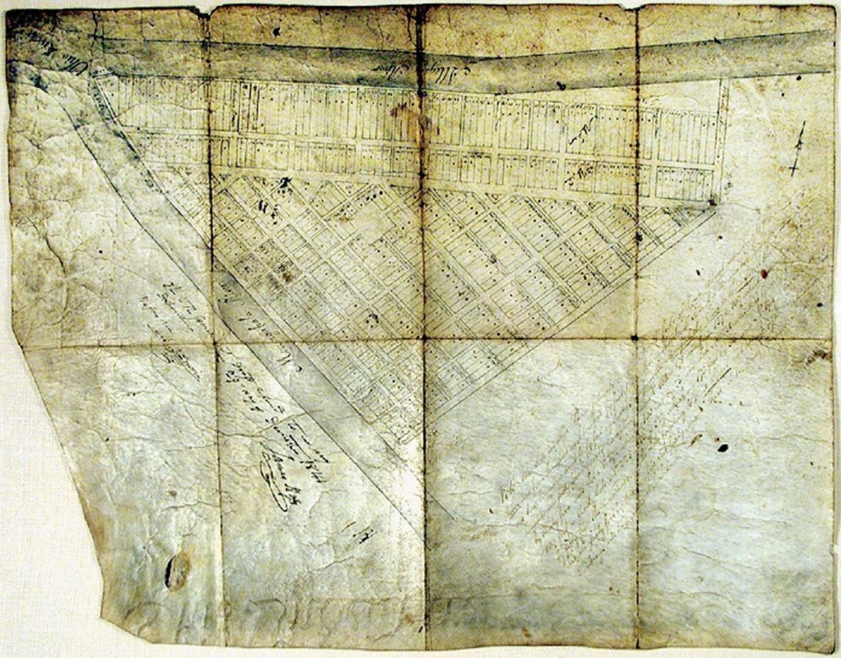 The only surviving original manuscript of the first survey and town plan of Pittsburgh, Pennsylvania made news when it sold for $158,600 at Arader Galleries on September 24, 2017