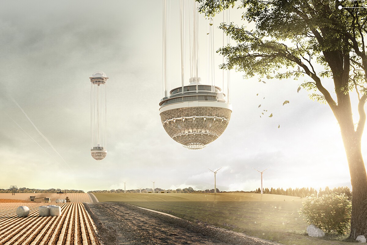 Floating cities and aircleaning towers rise up in eVolo's 2019
