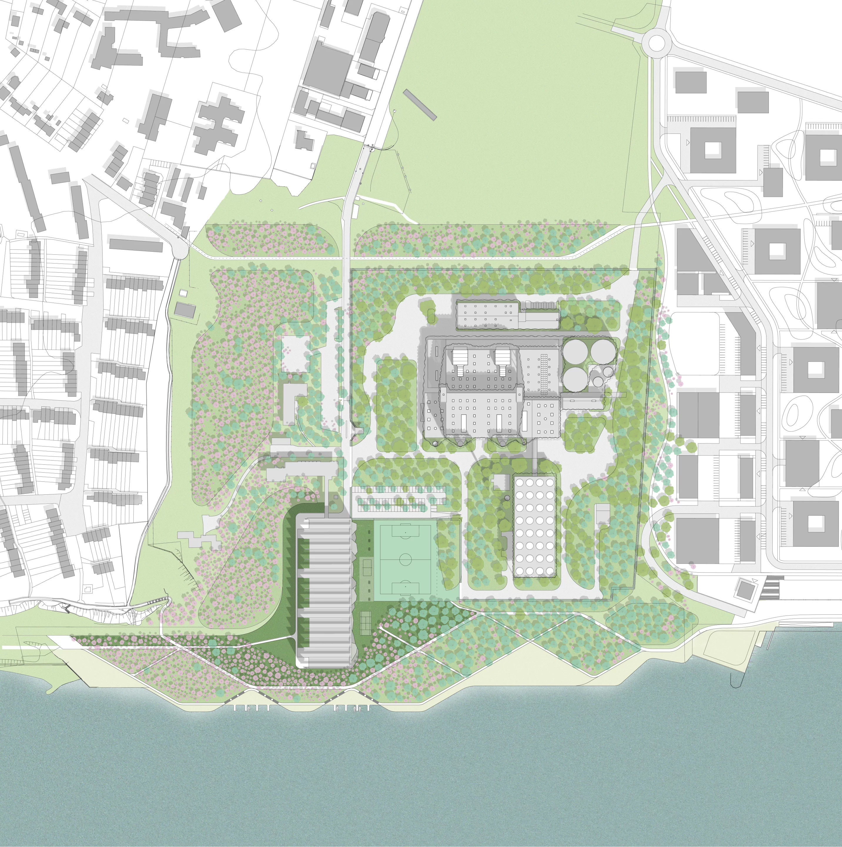 As well as climbing plants, trees would be planted around the power station (Image: AZPA)