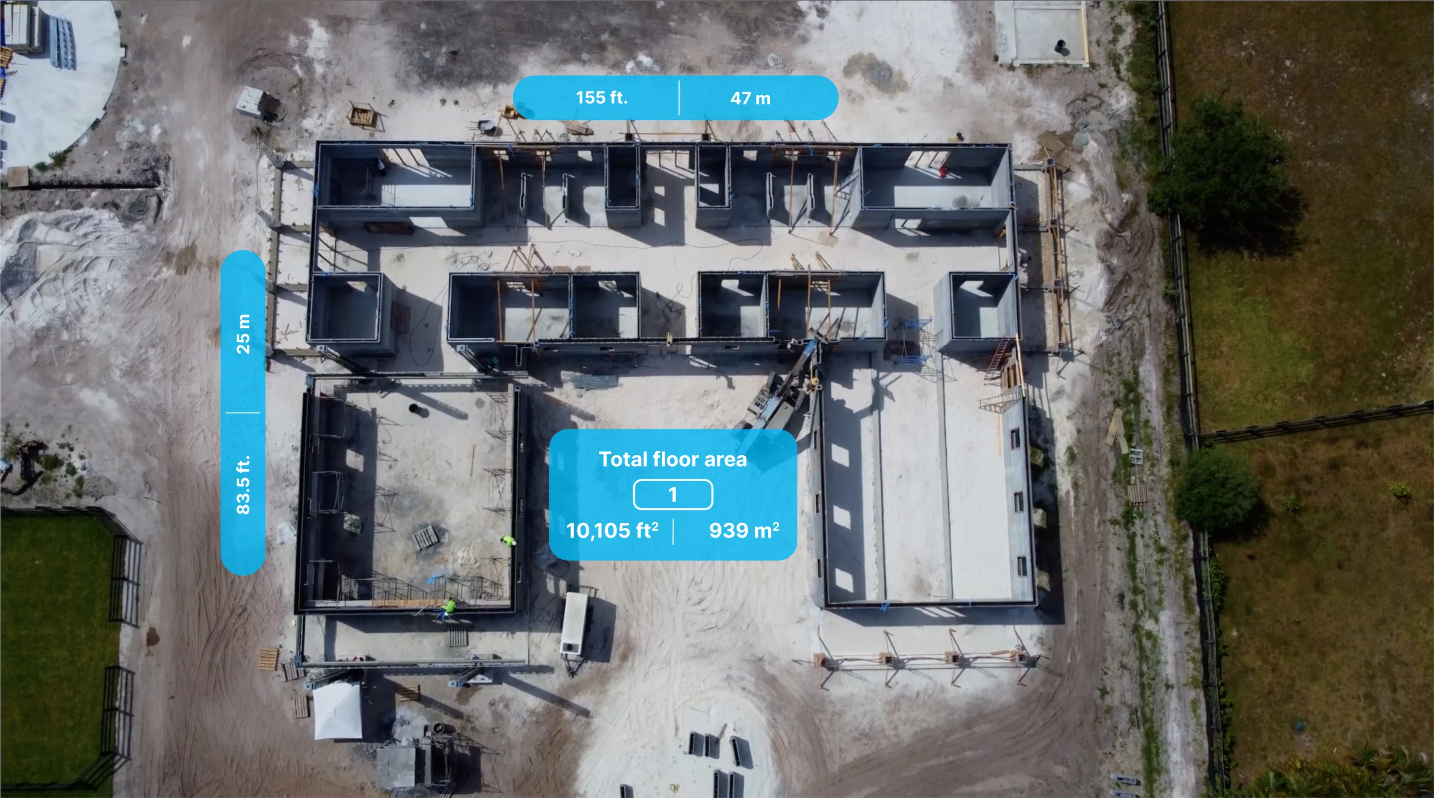 Printed Farms' 3D-printed horse barn was primarily constructed using COBOD's BOD2 3D printer, which extruded a cement-like mixture out of a nozzle, building up the basic structure