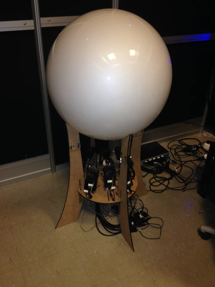 One of the Spherees, with its pico projectors visible underneath