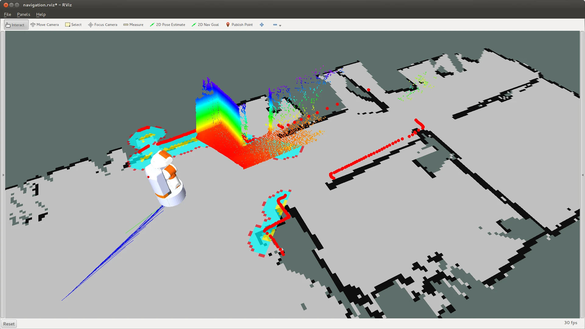 The robot's sensors detect obstacles (Image: Eric Gulbransen)
