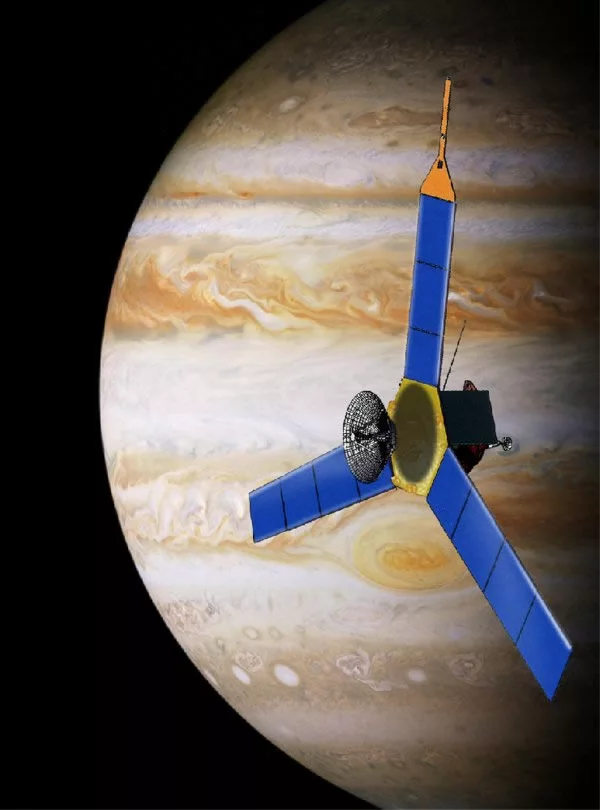 Artist's impression of Juno in orbit around Jupiter (Image: NASA/JPL-Caltech)