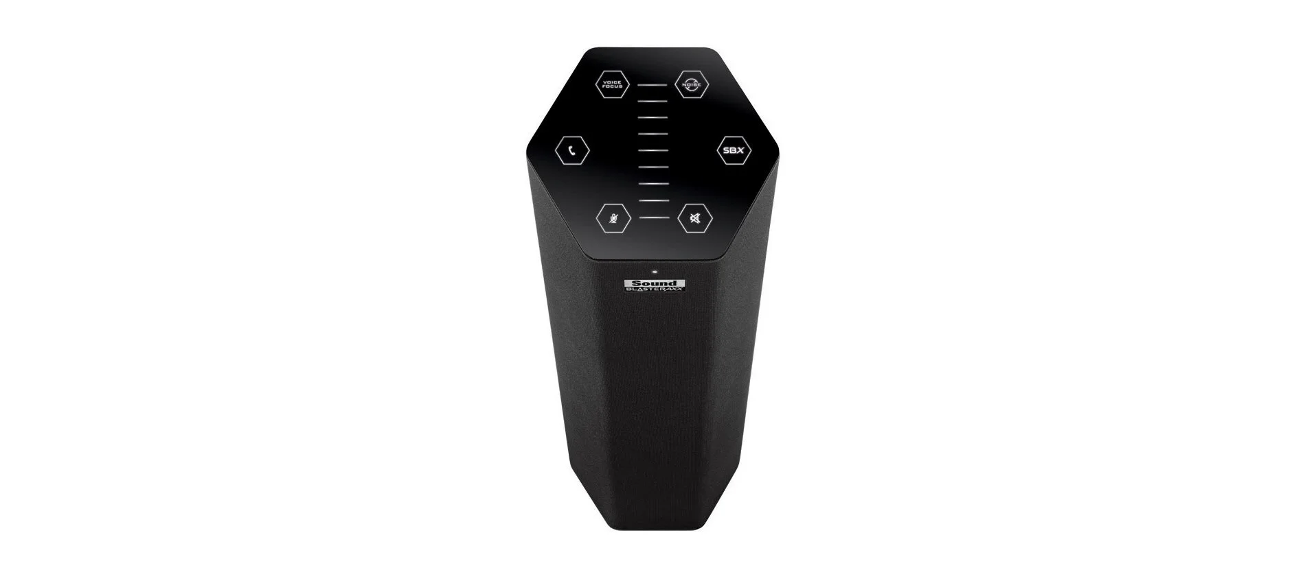 The Sound BlasterAxx speakers feature backlit capacitive touch controls on top