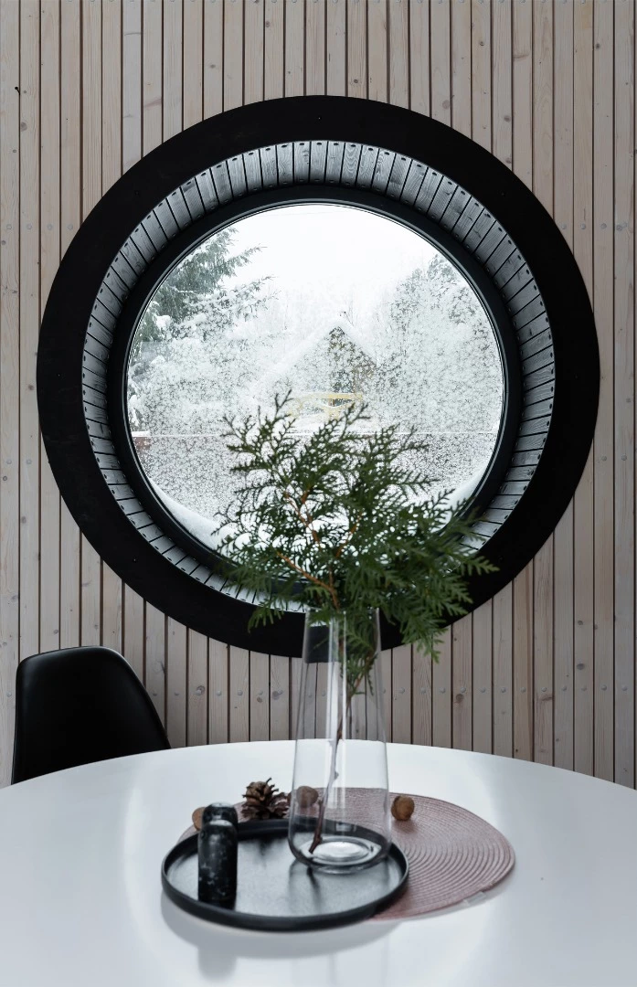 Users can sit warm and cozy inside enjoying the snow-covered surrounds