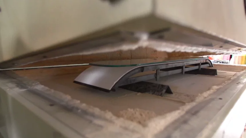 The one of a kind mold is designed to give the snowboard its shape