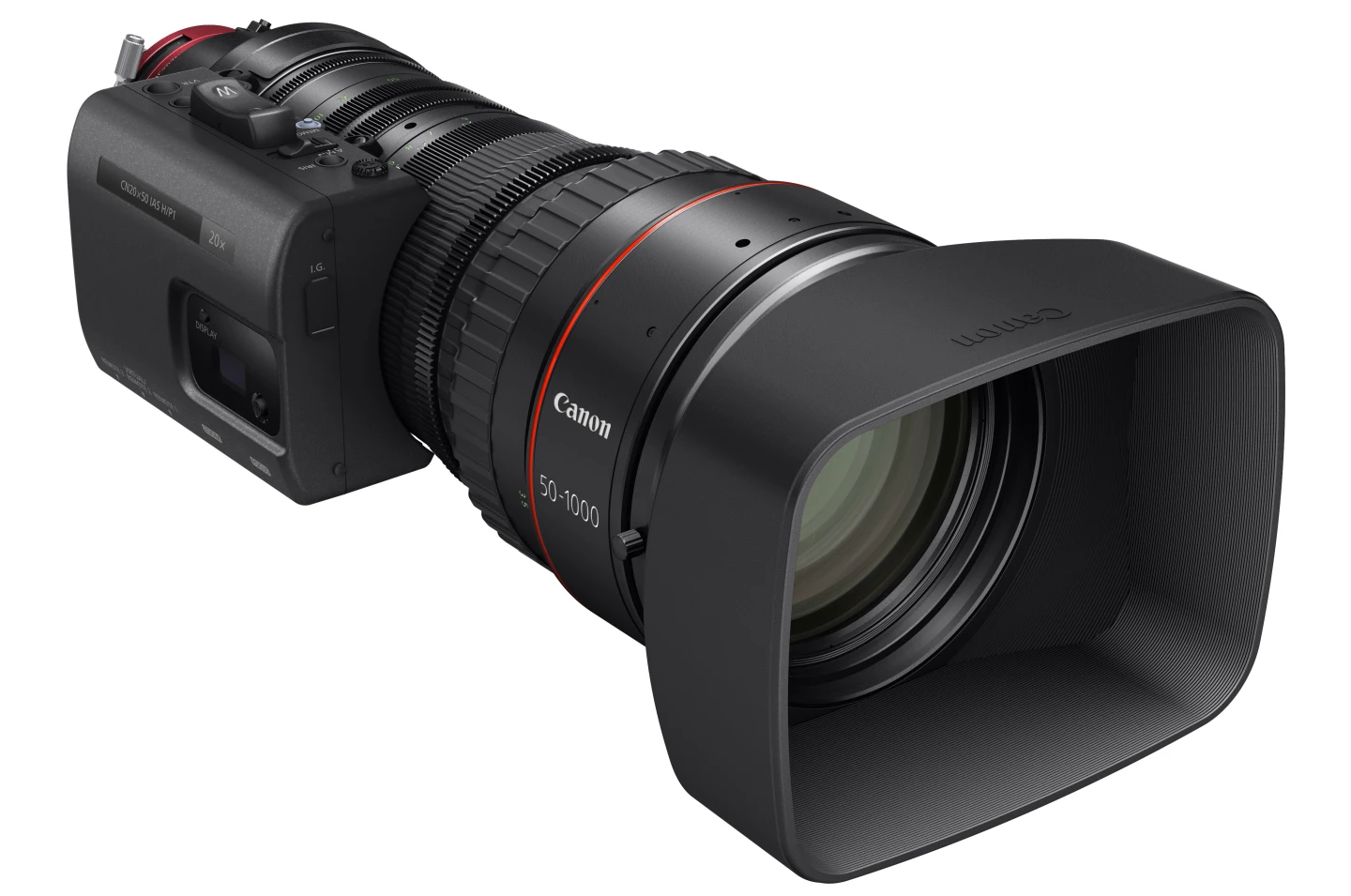 A removable servo drive unit means the Canon CN20x50 can be used in either broadcast or cinema-style production