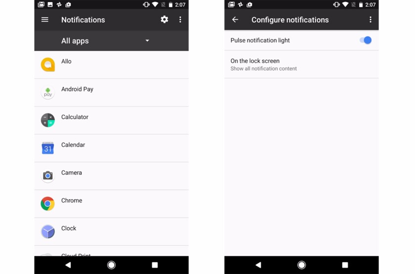 Turning on the notification indicator light