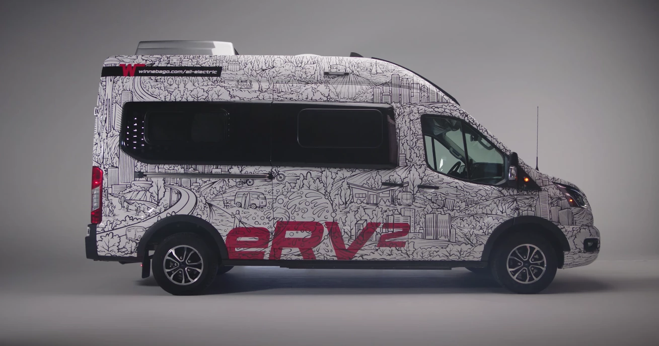 Winnebago revealed the eRV2 at the 2023 Florida RV SuperShow, a year after showing the original eRV