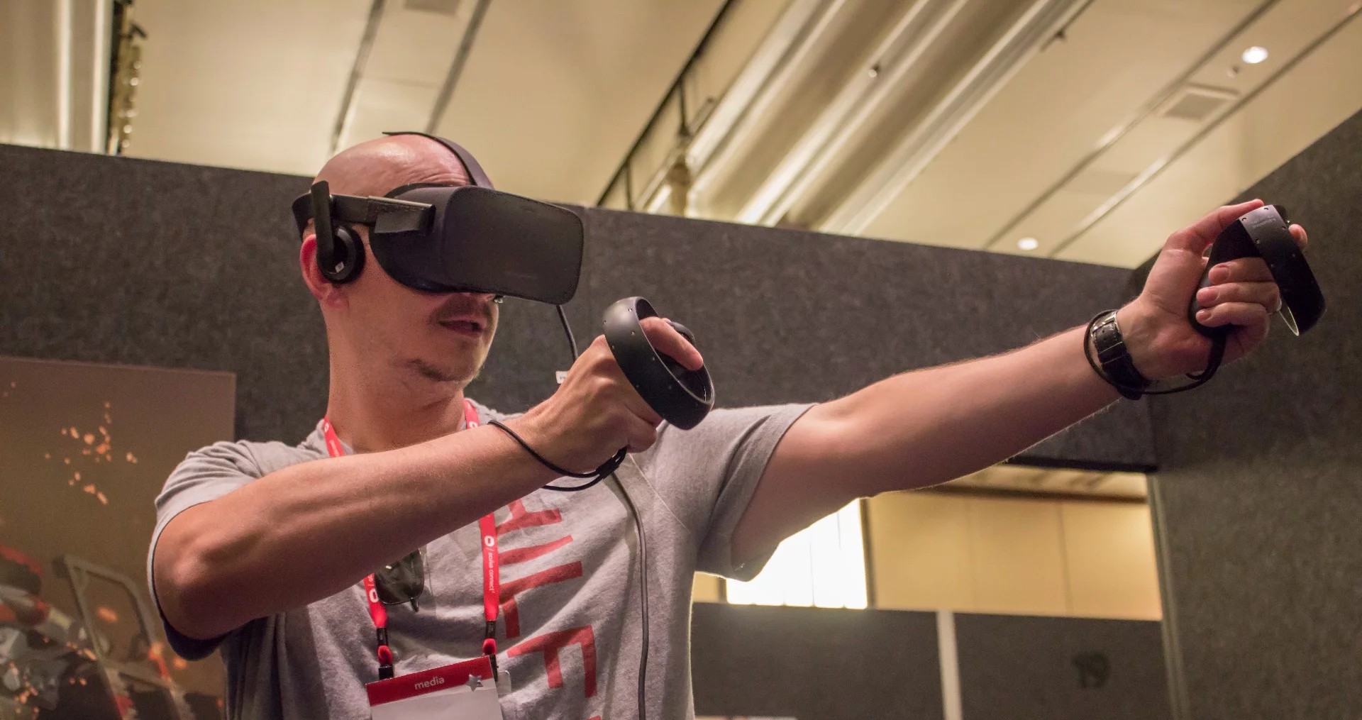 Using Oculus Touch for one of the most impressive VR demos we've seen, Bullet Train